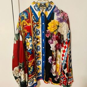Dolce & Gabbana Silk Floral Blouse